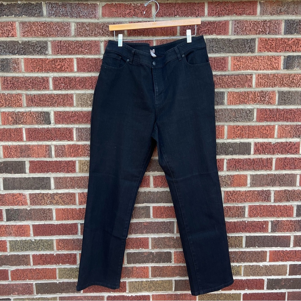 Chico’s Black Denim High Rise Straight Fit Denim Jeans